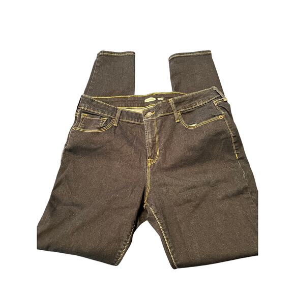 EUC Old Navy Women's Dark Blue Rockstar Super Skinny Jeans Size 12 Long - Picture 2 of 5